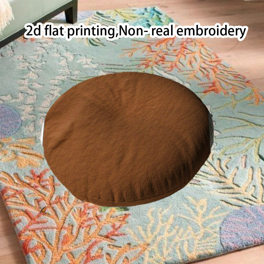 Coussin de chaise rond Ø 40 cm marron, tissu épais et mat