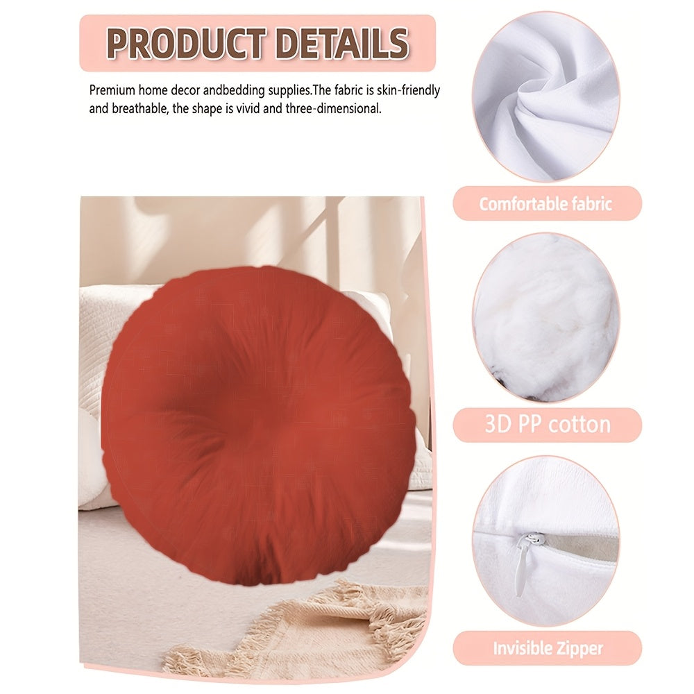 Coussin de chaise rond épais Ø 45 cm terracotta, zip caché
