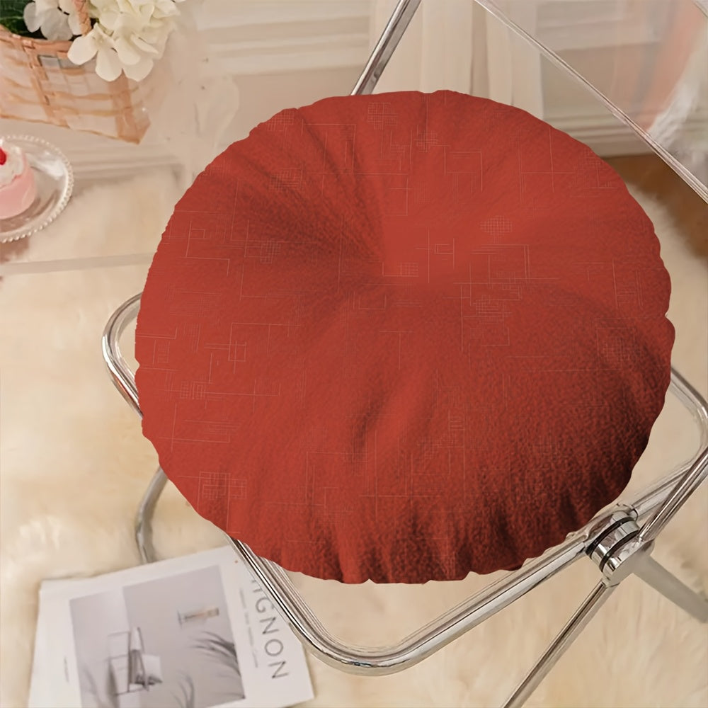 Coussin de chaise rond épais Ø 45 cm terracotta, zip caché