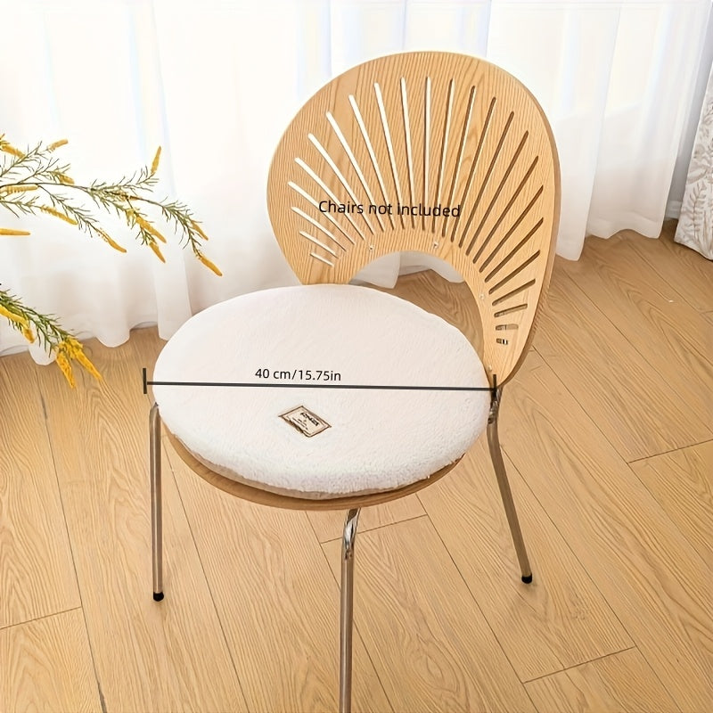 Coussin de chaise rond en bouclette, Ø 40 cm, 4 coloris
