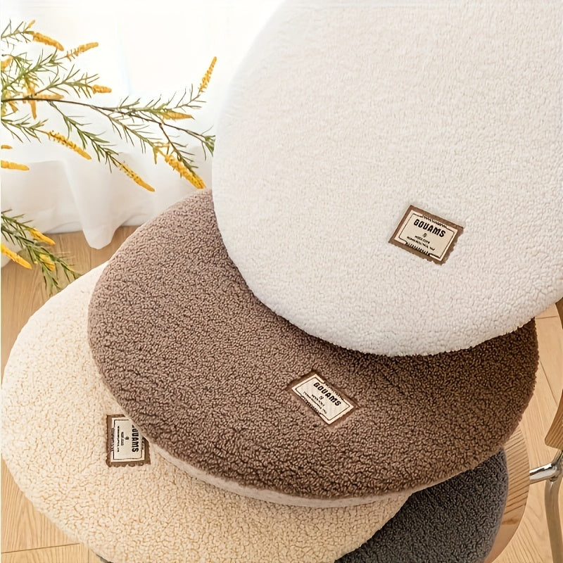 Coussin de chaise rond en bouclette, Ø 40 cm, 4 coloris