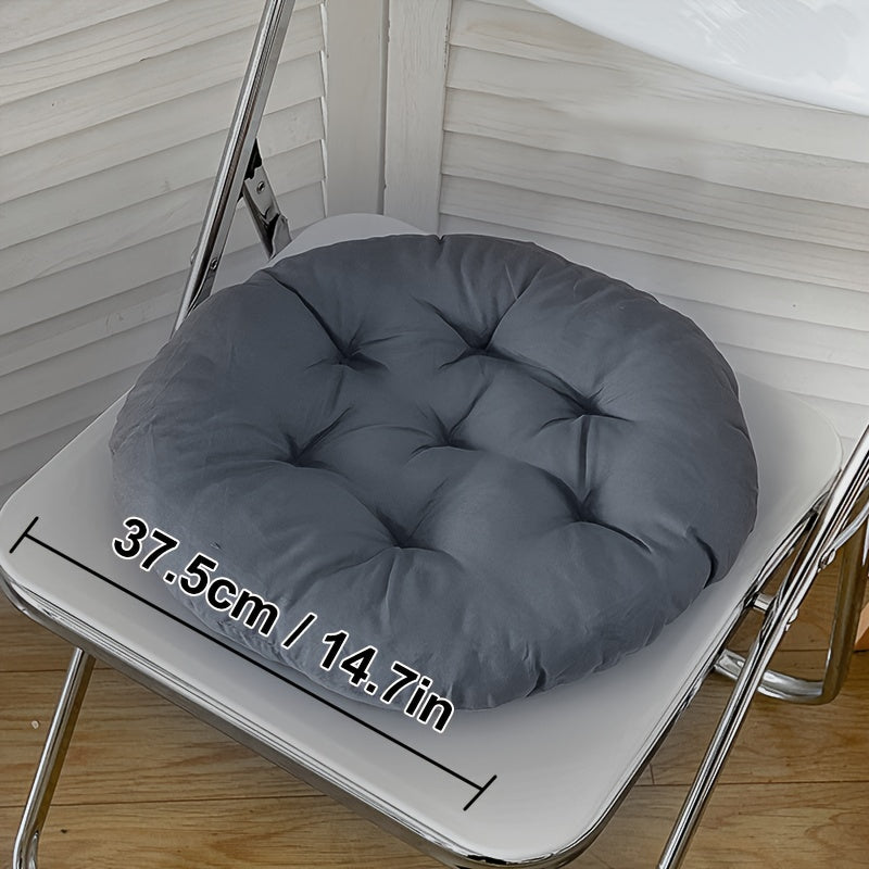 Coussin de chaise rond capitonné Ø 37,5 cm, lot de 4 pièces