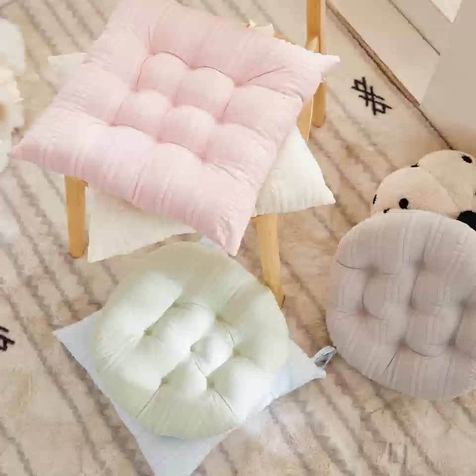 Coussin de chaise rond ou carré 40 cm épais, lot de 2 pièces
