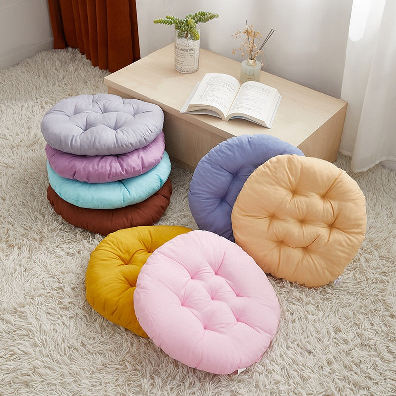 Coussin de chaise rond épais capitonné, lot de 2, 15 coloris