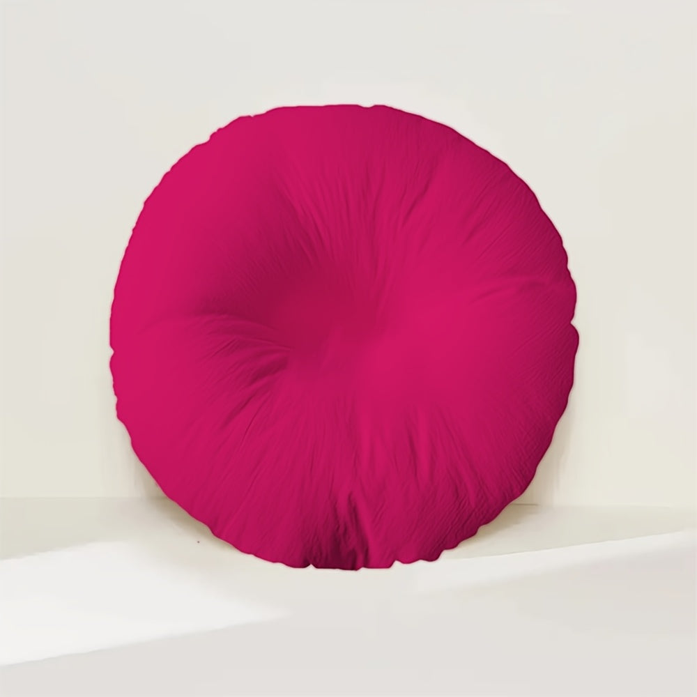 Coussin de chaise rond rose vif, 40 cm, glissière invisible