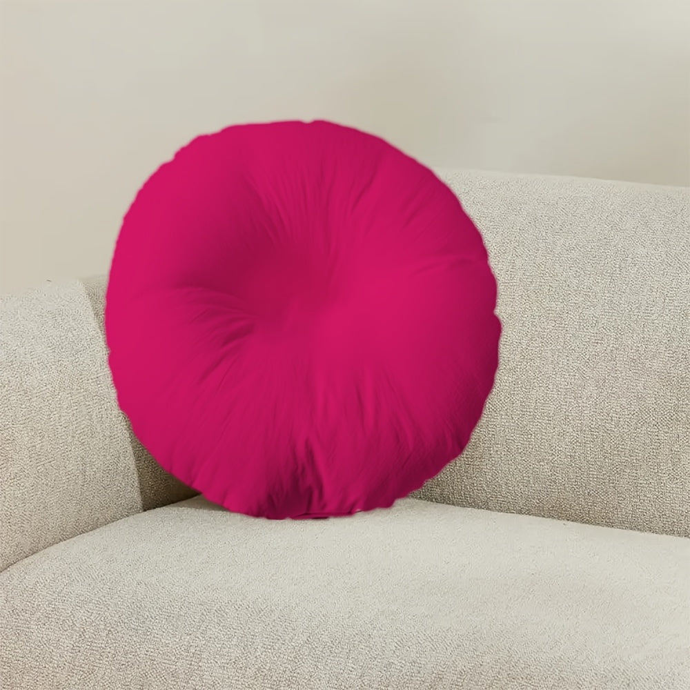 Coussin de chaise rond rose vif, 40 cm, glissière invisible