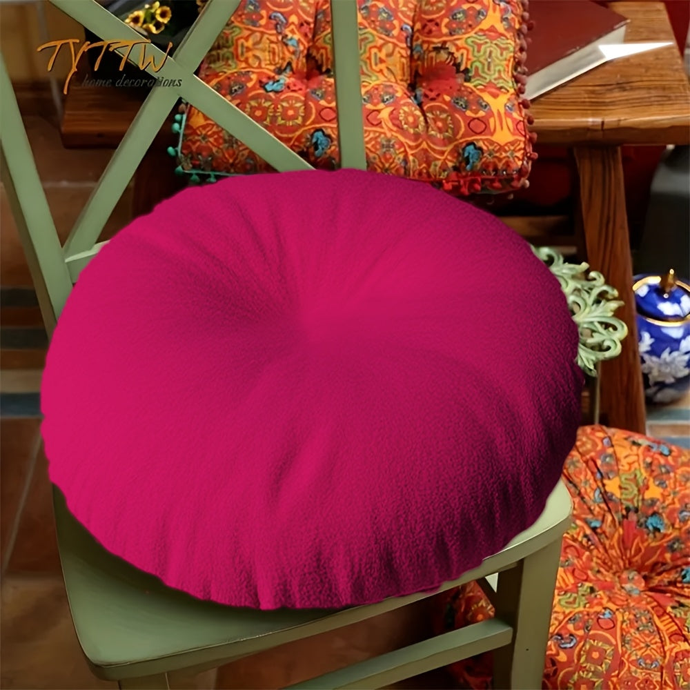 Coussin de chaise rond rose vif, 40 cm, glissière invisible