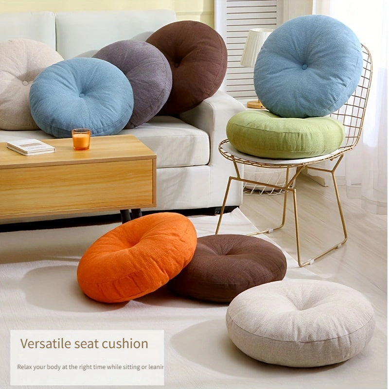 Coussin de chaise rond façon zafu japonais, 39 cm, 6 teintes
