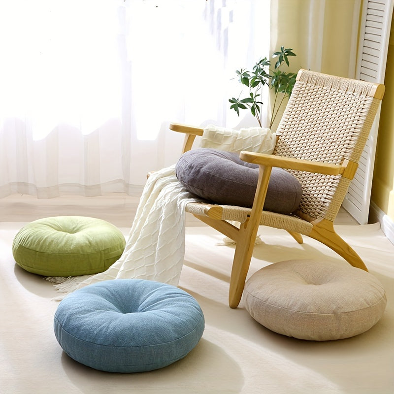 Coussin de chaise rond façon zafu japonais, 39 cm, 6 teintes