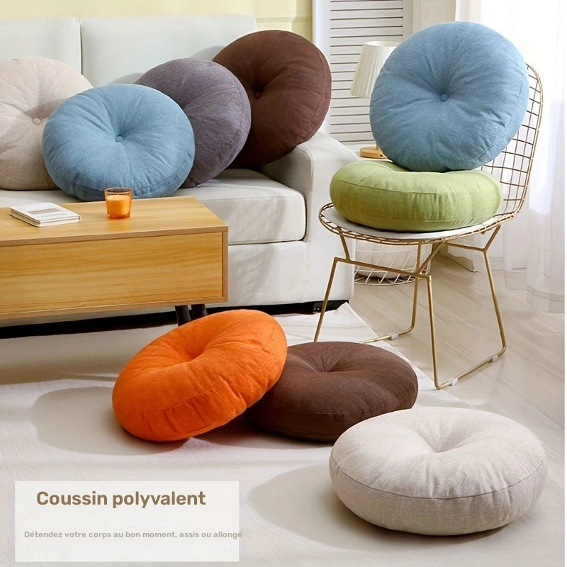 Coussin de chaise rond façon zafu japonais, 39 cm, 6 teintes