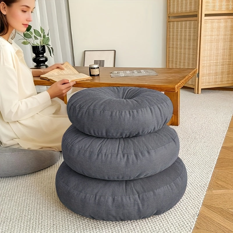 Coussin de chaise rond côtelé 13 cm, 40 ou 50 cm, 4 teintes