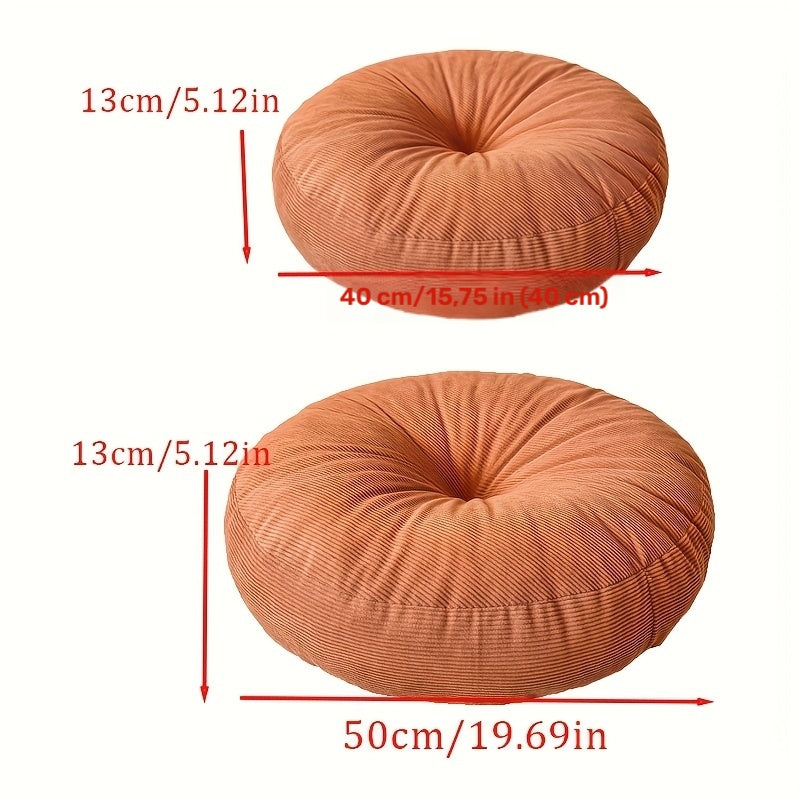 Coussin de chaise rond côtelé 13 cm, 40 ou 50 cm, 4 teintes