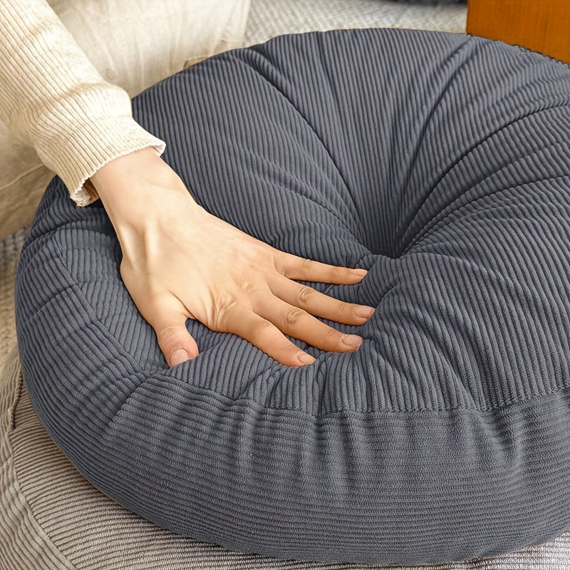 Coussin de chaise rond côtelé 13 cm, 40 ou 50 cm, 4 teintes