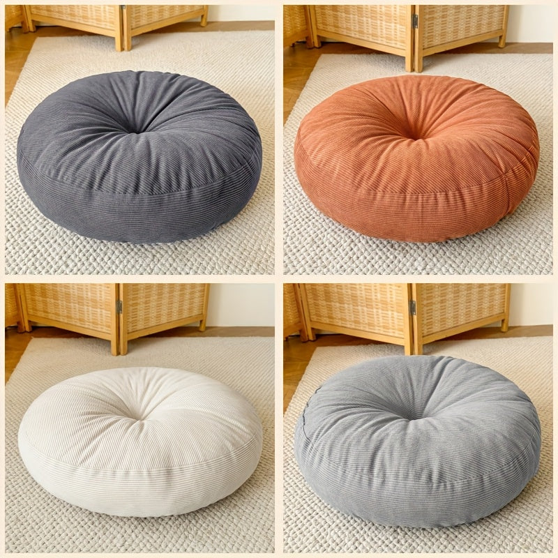 Coussin de chaise rond côtelé 13 cm, 40 ou 50 cm, 4 teintes