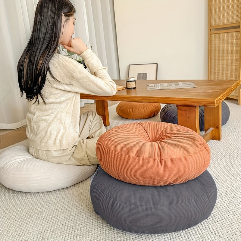 Coussin de chaise rond côtelé 13 cm, 40 ou 50 cm, 4 teintes