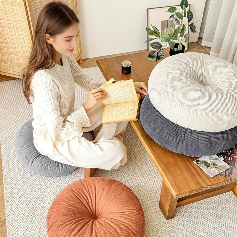 Coussin de chaise rond côtelé 13 cm, 40 ou 50 cm, 4 teintes