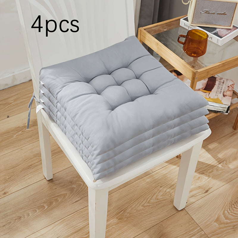 Coussin de chaise 40 cm uni, lavable en machine, par quatre