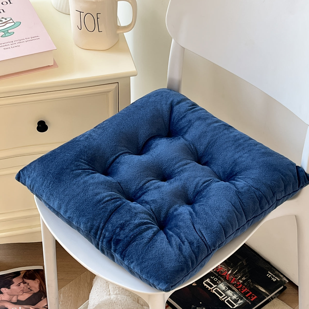 Coussin de chaise en velours 38x38, 6 cm d'épaisseur, par six