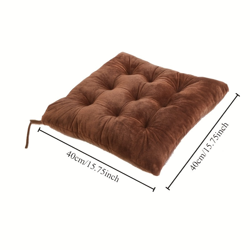 Coussin de chaise 40x40 cm en velours épais 7 cm, lot de 6