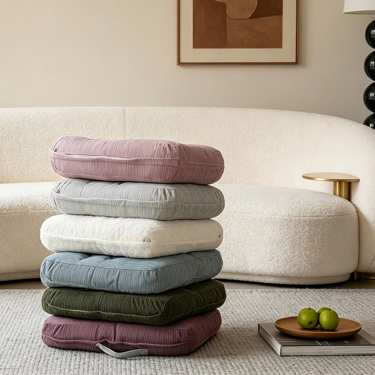 Coussin de chaise velours à grosses côtes 50x50, par deux