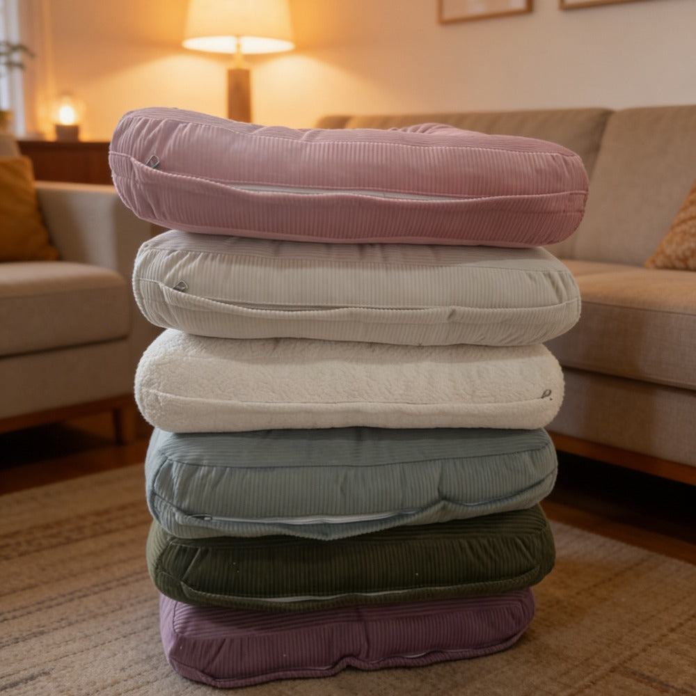 Coussin de chaise velours à grosses côtes 50x50, par deux
