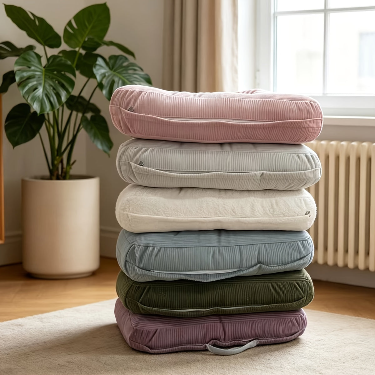 Coussin de chaise velours à grosses côtes 50x50, par deux