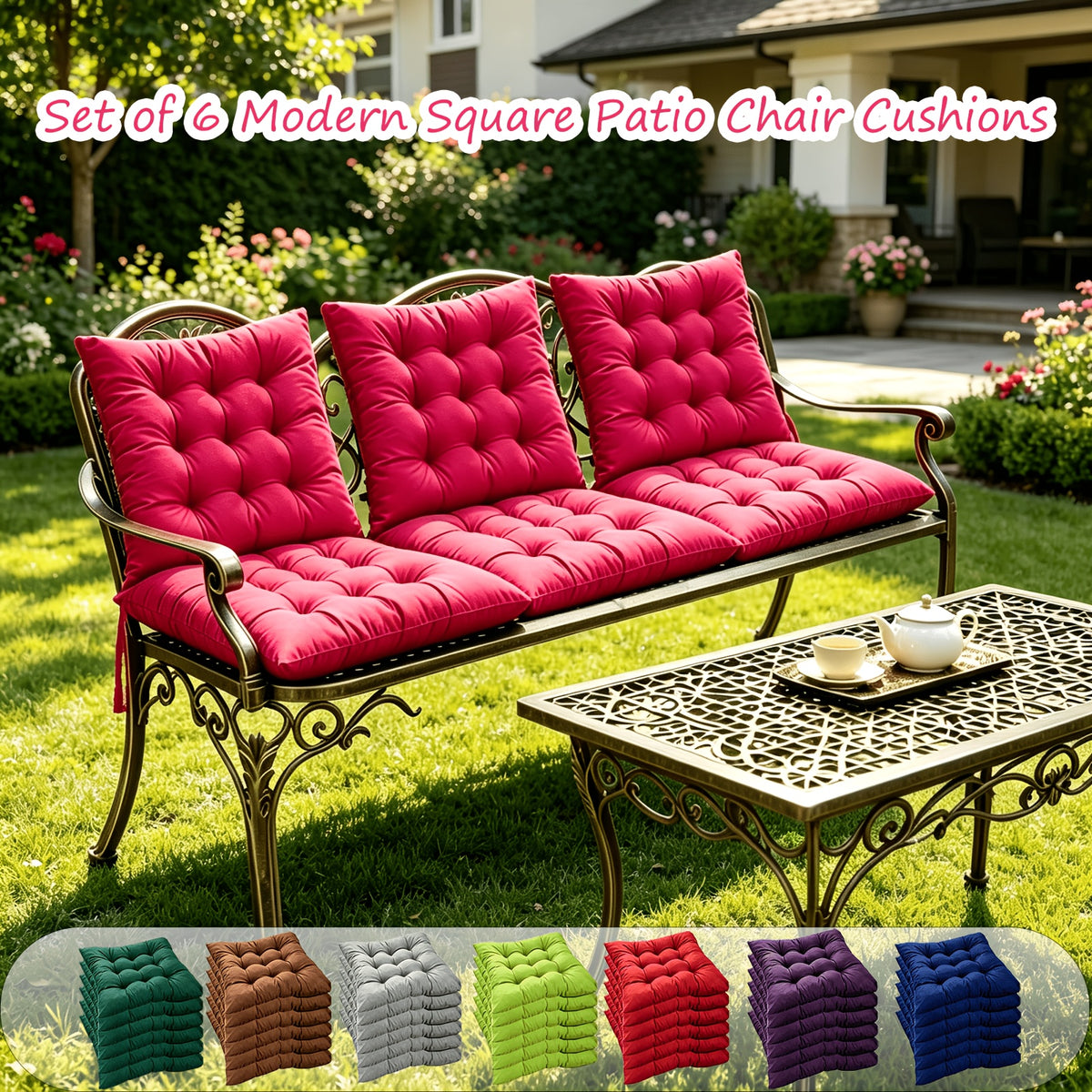 Coussin de chaise en tricot double, lot de 2