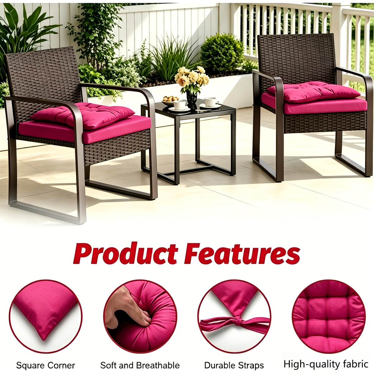 Coussin de chaise en tricot double, lot de 2 — vue 4