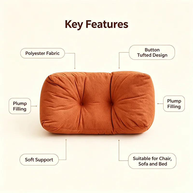 Coussin de dossier de chaise terracotta, 45 ou 58 cm au choix