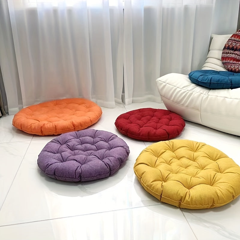 Coussin de sol rond en toile de lin, du Ø 40 au Ø 55 cm