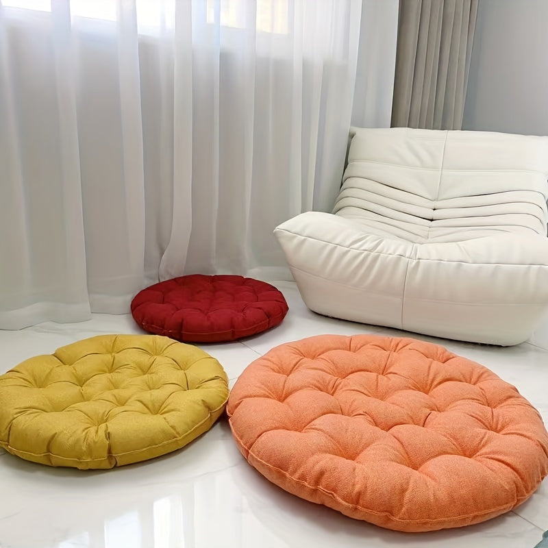 Coussin de sol rond en toile de lin, du Ø 40 au Ø 55 cm