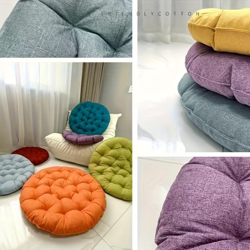 Coussin de sol rond en toile de lin, du Ø 40 au Ø 55 cm