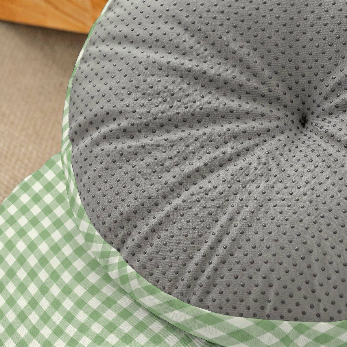 Coussin de sol rond à carreaux vichy, dix centimètres — vue 5 Image
