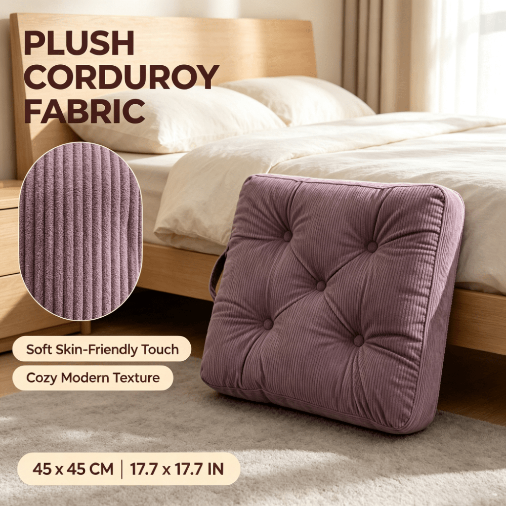 Coussin de chaise en velours côtelé 45x45 cm, avec poignée