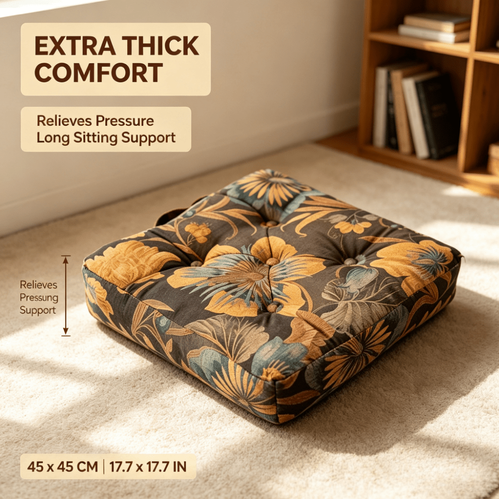 Coussin de chaise en velours côtelé 45x45 cm, avec poignée
