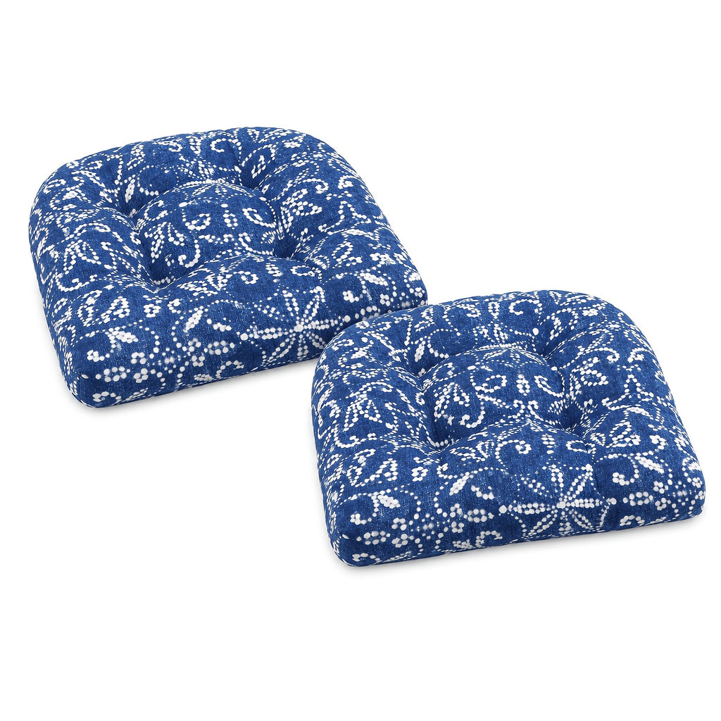Motif floral bleu / 2 pièces