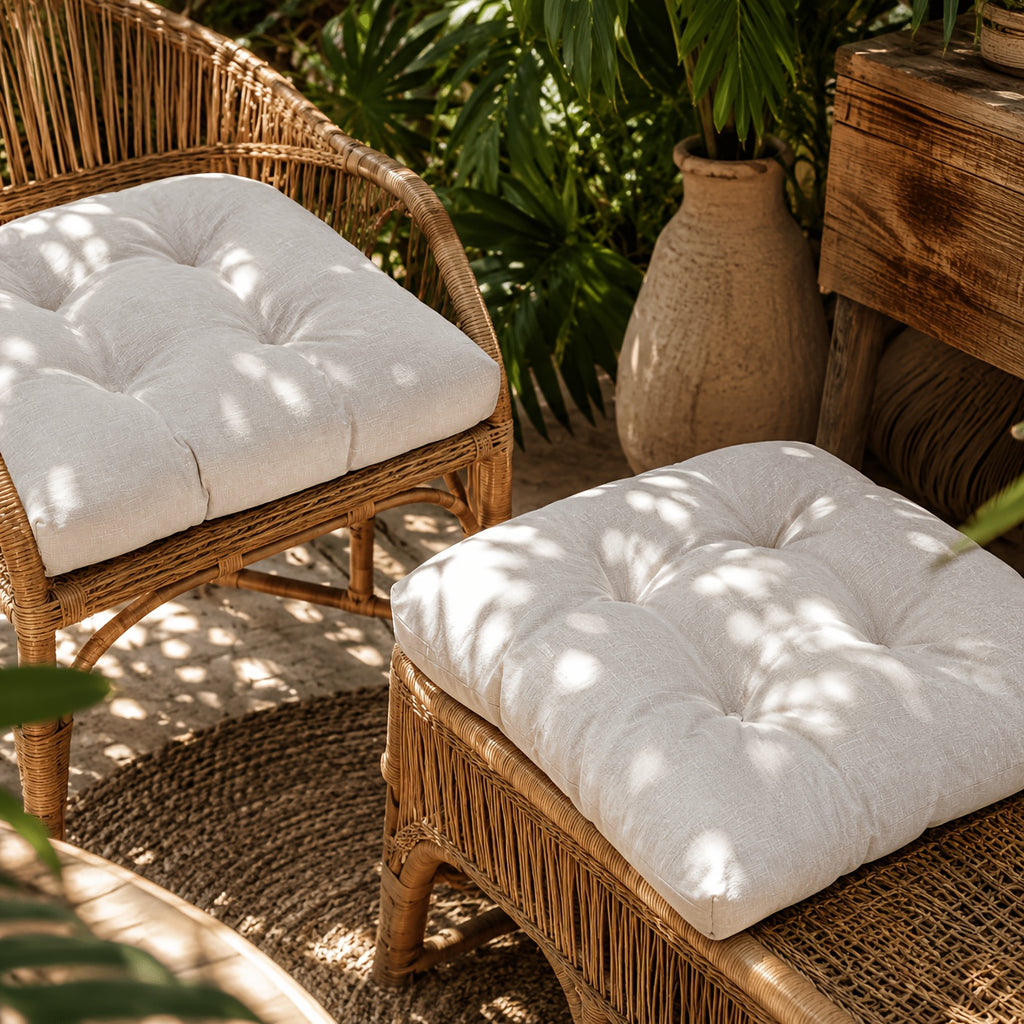 Coussins d'assise d'extérieur 45 cm, lot de 2 enduits PU