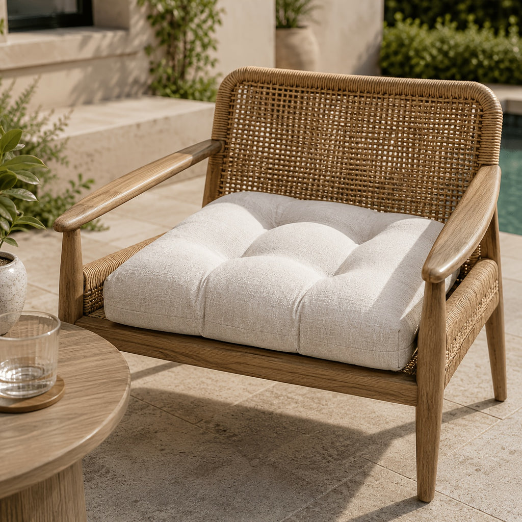 Coussins d'assise d'extérieur 45 cm, lot de 2 enduits PU