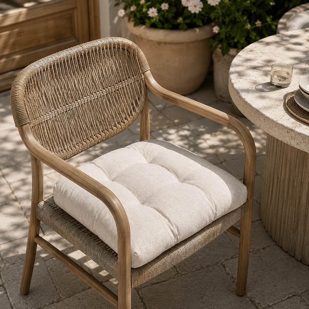 Coussins d'assise d'extérieur 45 cm, lot de 2 enduits PU