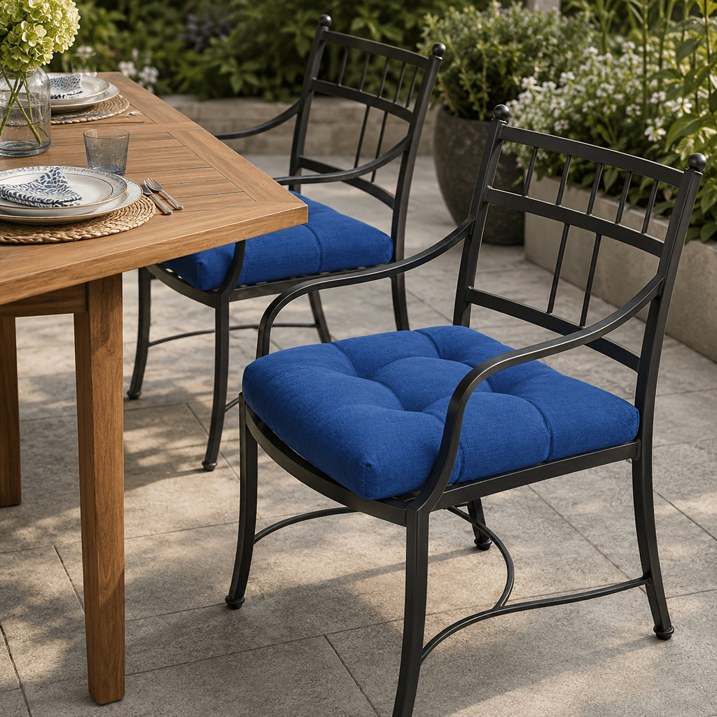 Coussins d'assise d'extérieur 45 cm, lot de 2 enduits PU