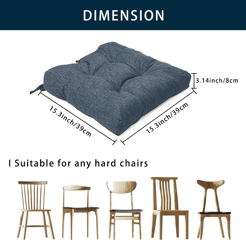 Coussins de chaise 39x39 cm, lot de 4, huit coloris unis