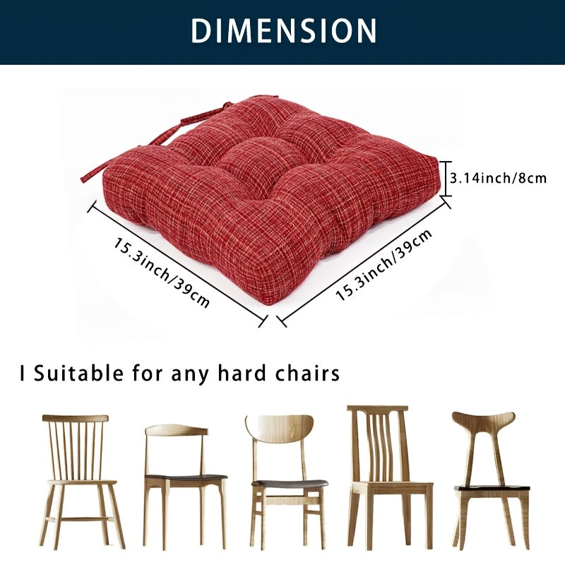 Coussins de chaise tissés chinés 39x39 cm, lot de 2 à liens