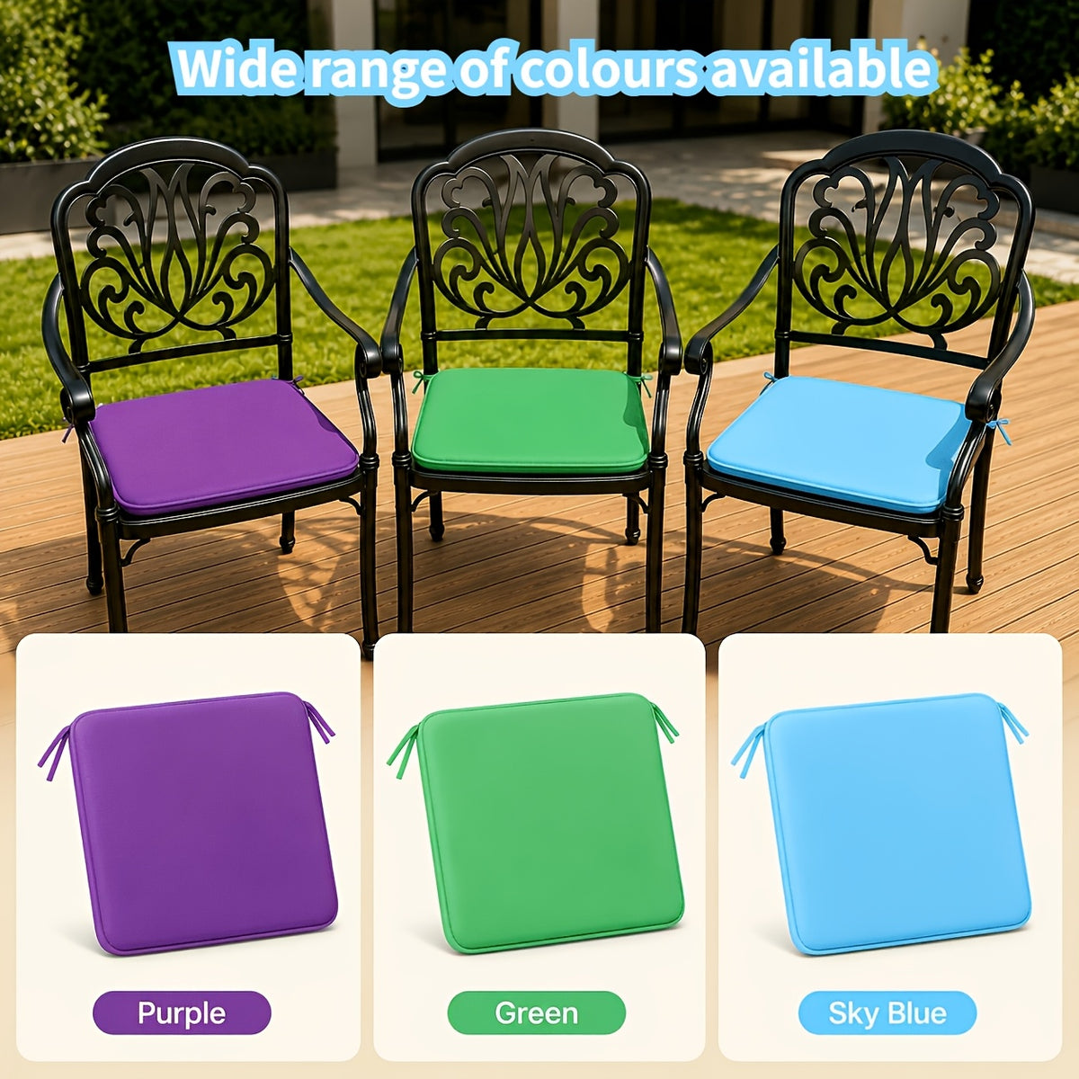 Coussins de chaise de jardin en mousse à mémoire, lot de 4