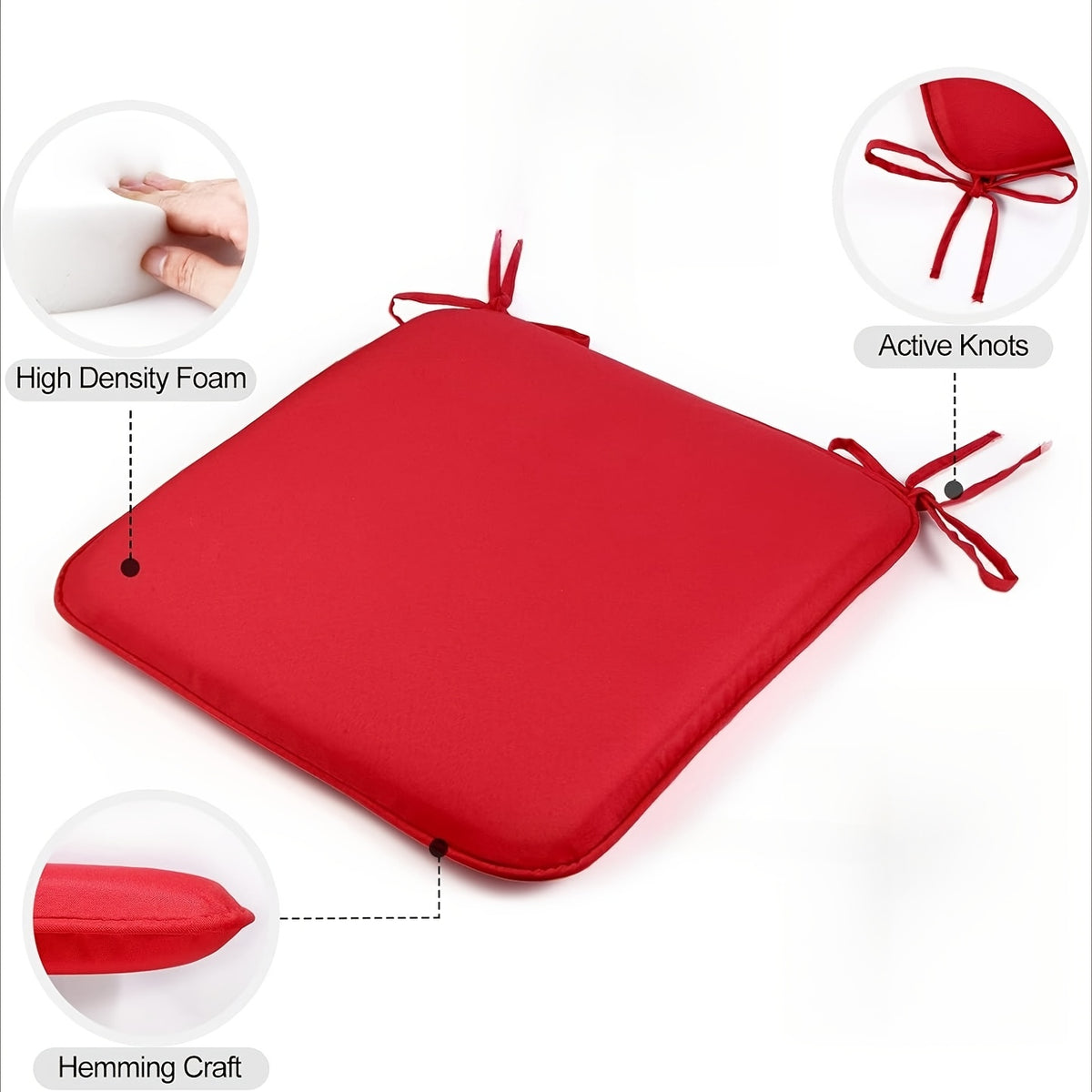 Coussins de chaise de jardin en mousse à mémoire, lot de 4