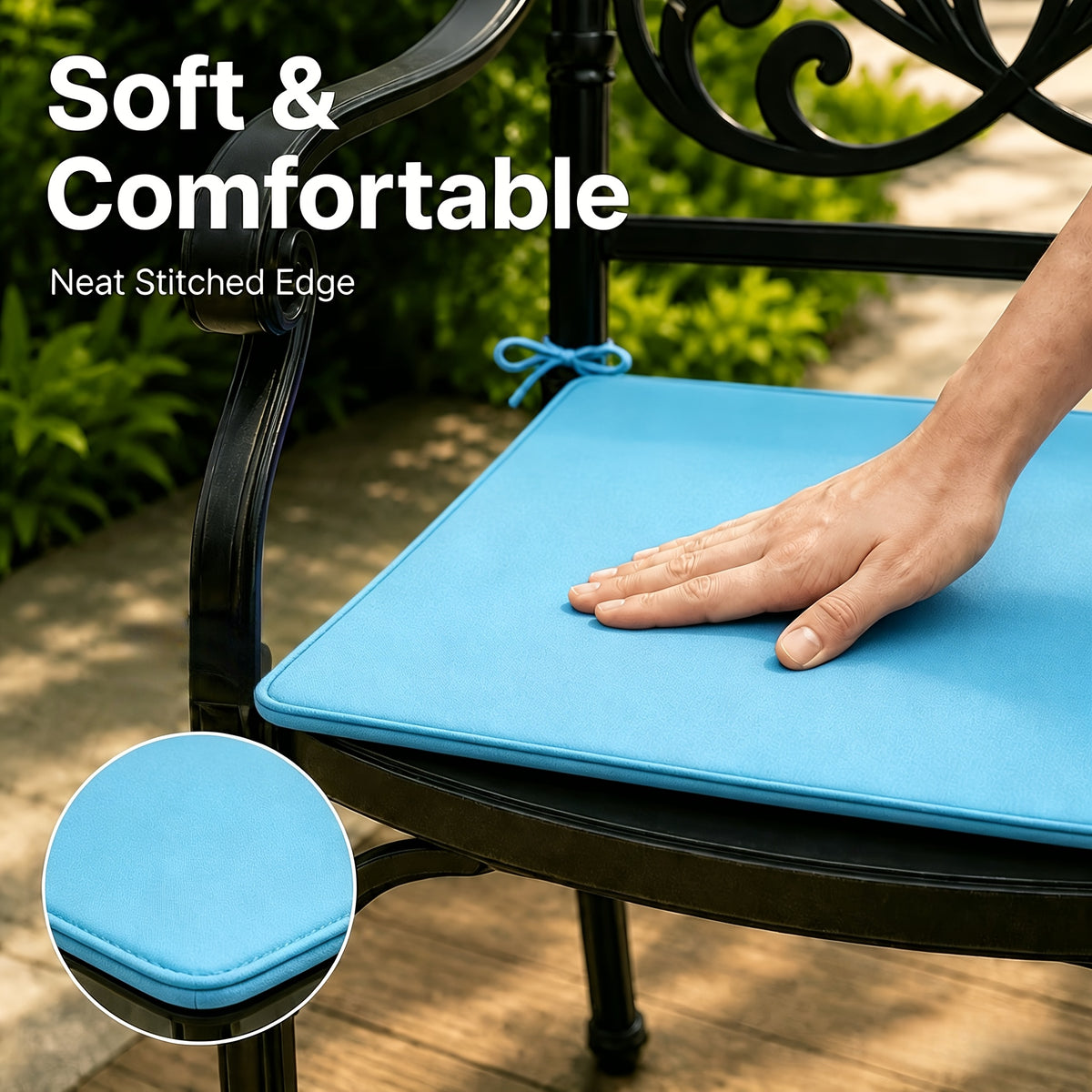 Coussins de chaise de jardin en mousse à mémoire, lot de 4