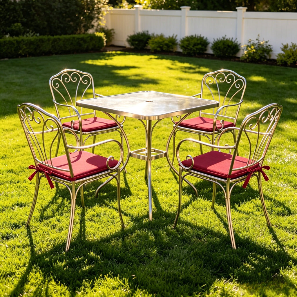 Coussins de chaise de jardin en mousse à mémoire, lot de 4