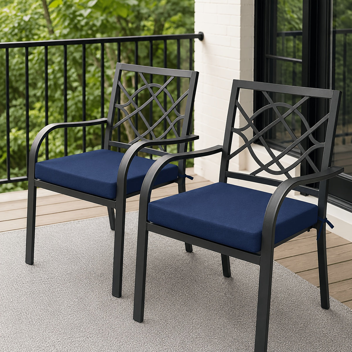 Coussins de chaise d'extérieur 43x40 cm, lot de 2 zippés