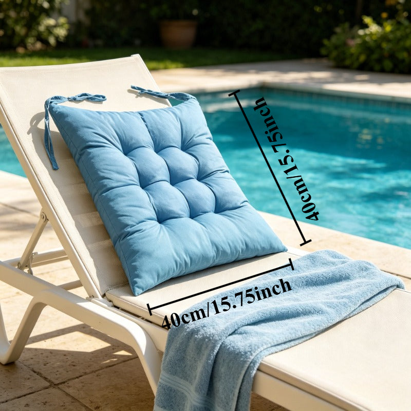 Coussins de chaise d'extérieur capitonnés à liens, lot de 2