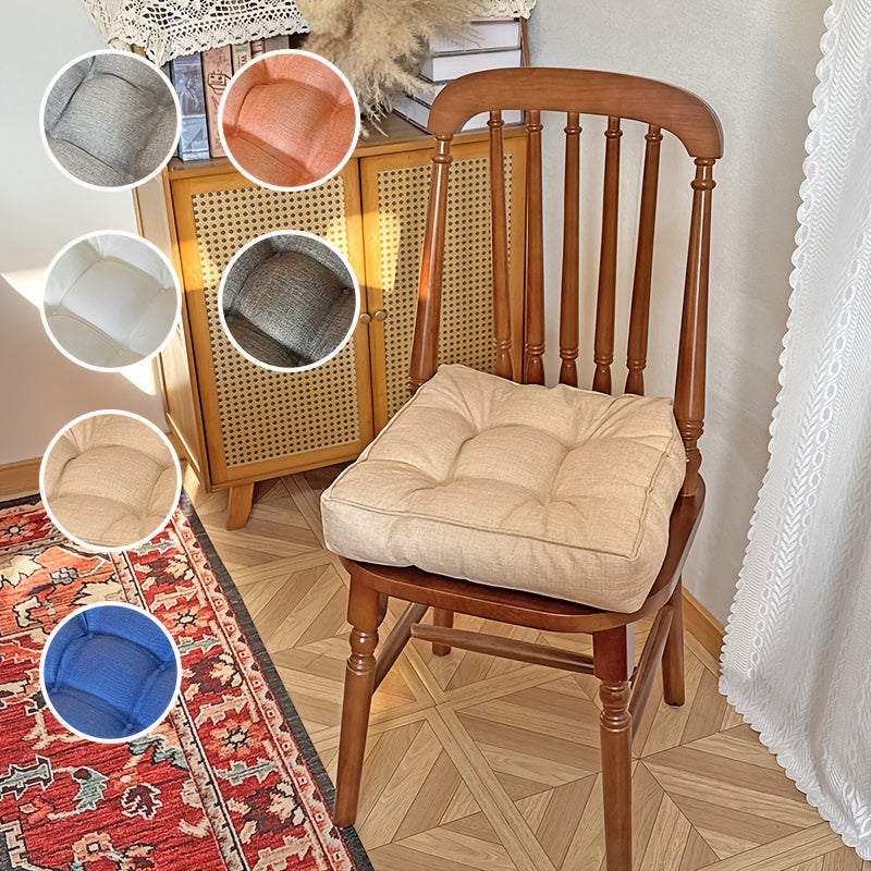 Coussins de chaise passepoilés 39x39 cm, garnis coton, lot de 2