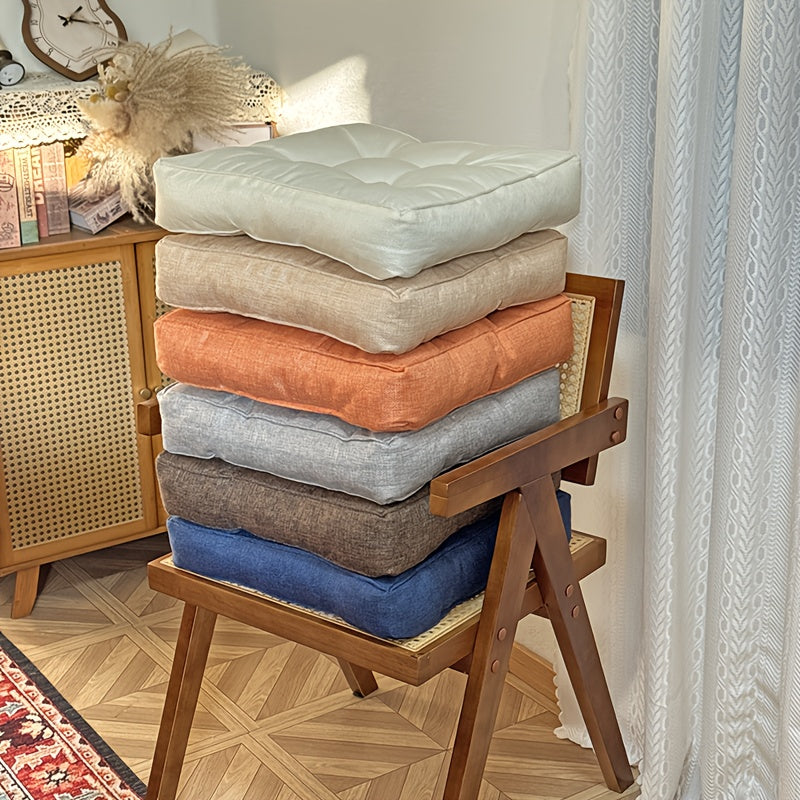 Coussins de chaise passepoilés 39x39 cm, garnis coton, lot de 2